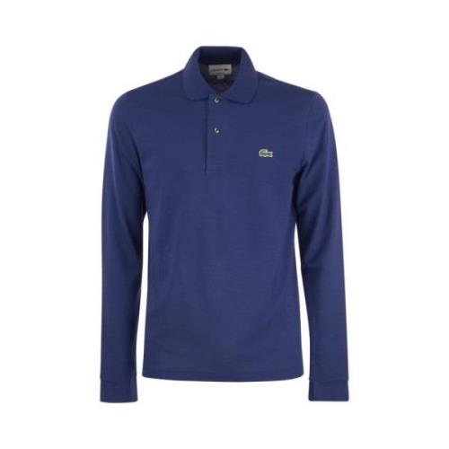 Lacoste Långärmad bomullspolo Blue, Herr