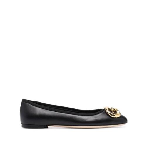 Giuseppe Zanotti Elegant Svart Läder Ballerina Flats Black, Dam