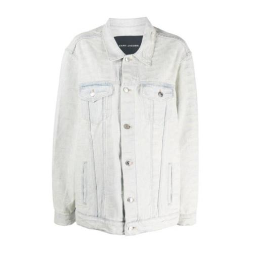 Marc Jacobs Blå Monogram Denimjacka Casual Stil Blue, Dam