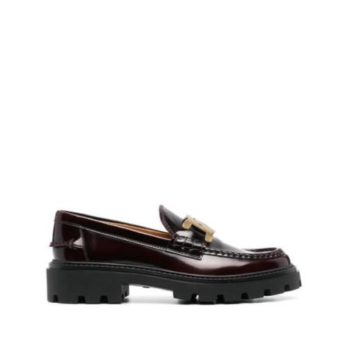 Tod's Bruna Läderloafers med Klack Brown, Dam