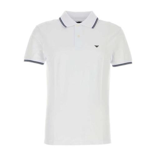 Emporio Armani Vit stretch bomull polotröja White, Herr