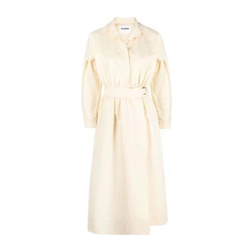 Jil Sander Beige Midi Klänning i Textil Beige, Dam