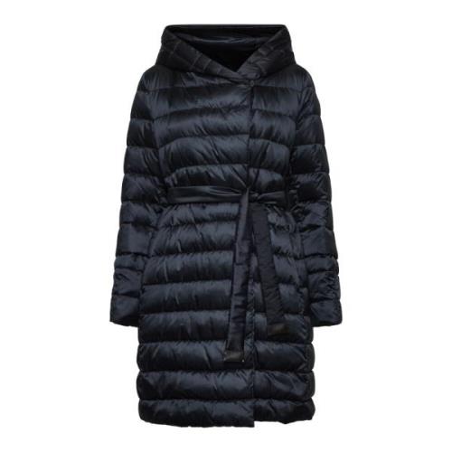 Max Mara Svart Quiltad Vadderad Dunjacka Black, Dam