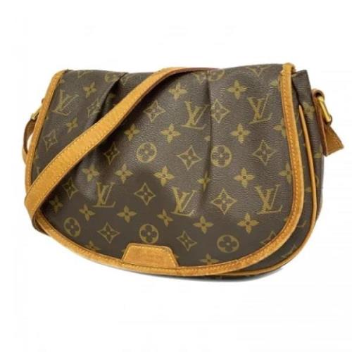 Louis Vuitton Vintage Pre-owned Tyg axelremsvskor Brown, Dam