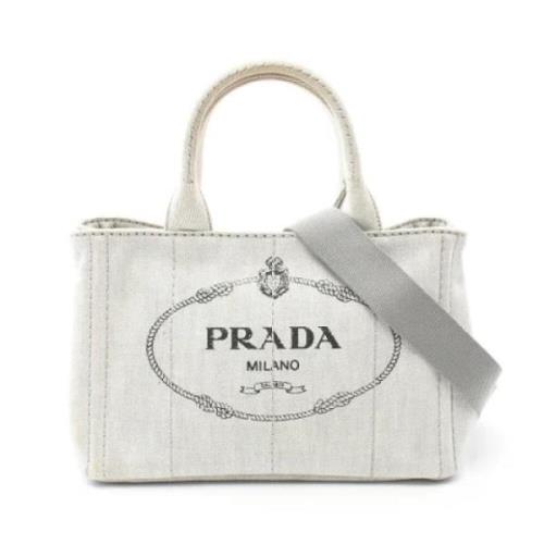 Prada Vintage Pre-owned Canvas prada-vskor Gray, Dam