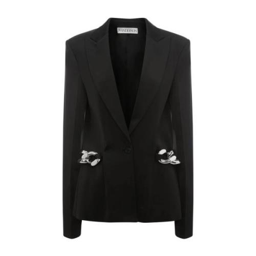 JW Anderson Svart Kedjelänk Blazer Black, Dam