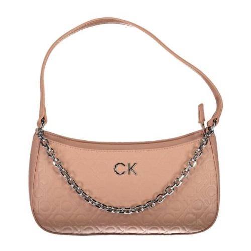 Calvin Klein Rosa Axelväska med Dragkedja Pink, Dam