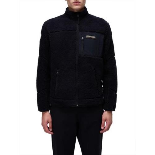 Napapijri Svart Expedition Fleece Dragkedja Jacka Black, Herr