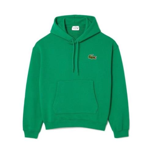 Lacoste Ekologisk huvtröja med krokodilbroderi Green, Herr