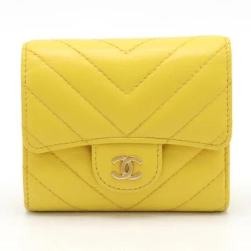 Chanel Vintage Pre-owned Laeder plnbcker Yellow, Dam