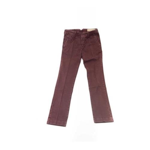 Jacob Cohën Burgundy Slim Fit Chino Byxor Red, Herr