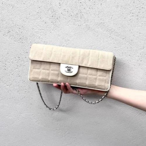 Chanel Vintage Pre-owned Canvas chanel-vskor Beige, Dam