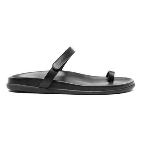 Ancient Greek Sandals Svarta Läderplatta Sandaler Black, Dam