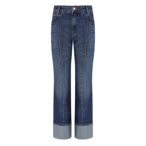 Essentiel Antwerp Blå Flare Jeans med Hög Midja Blue, Dam