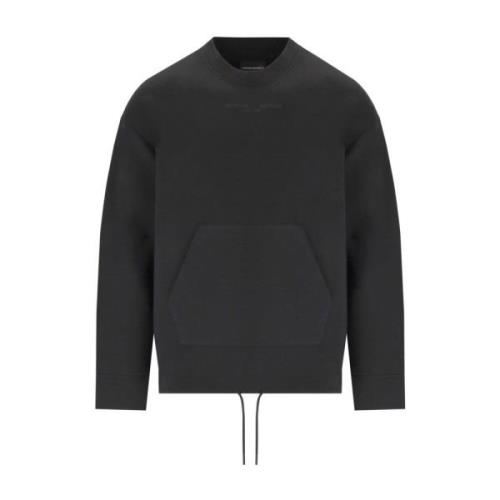 Emporio Armani Svart Logosweatshirt med Crew Neck Black, Herr