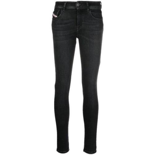 Diesel Svarta Skinny Jeans 2017 Stil Black, Dam