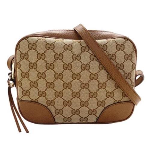 Gucci Vintage Pre-owned Canvas axelremsvskor Brown, Dam