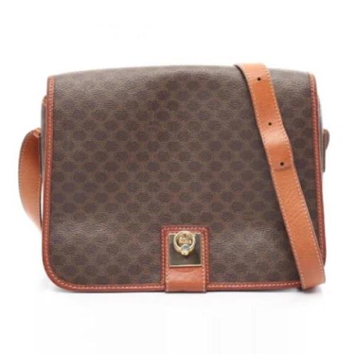 Celine Vintage Pre-owned Canvas axelremsvskor Brown, Dam