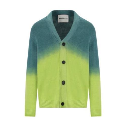 Amaránto Gradient Ull Cardigan Grön Blå Green, Herr