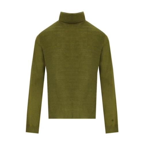 Manuel Ritz Grön Ull Turtleneck Tröja Green, Herr