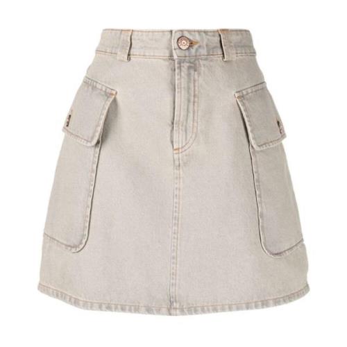 See by Chloé Casual Denim Kjol i Grå Gray, Dam