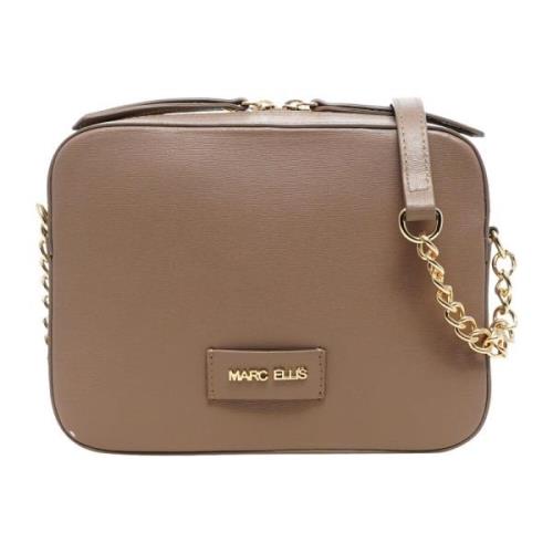 Marc Ellis Beige Axelväska med Frontlogo Beige, Dam