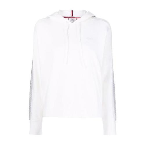 Tommy Hilfiger Beige Bomullströja Hoodie White, Dam