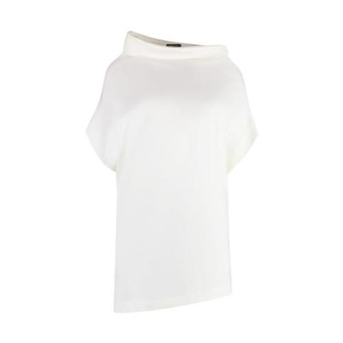 Fabiana Filippi Vit Asymmetrisk Halsring Blus Kapärm White, Dam