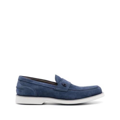 Baldinini Blå Elegant Stängda Loafers i Läder Blue, Herr