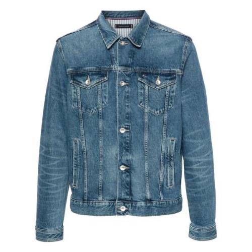 Tommy Hilfiger Denimjacka Blå Trucker Stil Blue, Herr