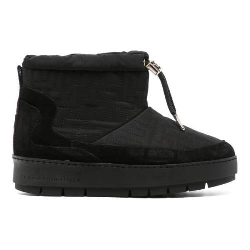 Tommy Hilfiger Svart Monogram Snowboot Ankelboots Black, Dam