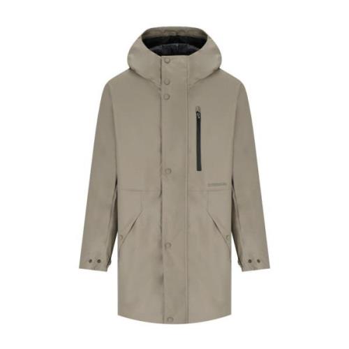 Krakatau Taupe Parka med Svetsade Sömmar Beige, Herr