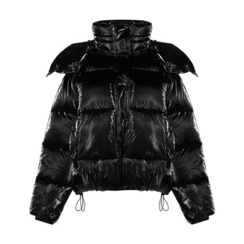 Calvin Klein Jeans Svart bred puffer dunjacka Black, Dam