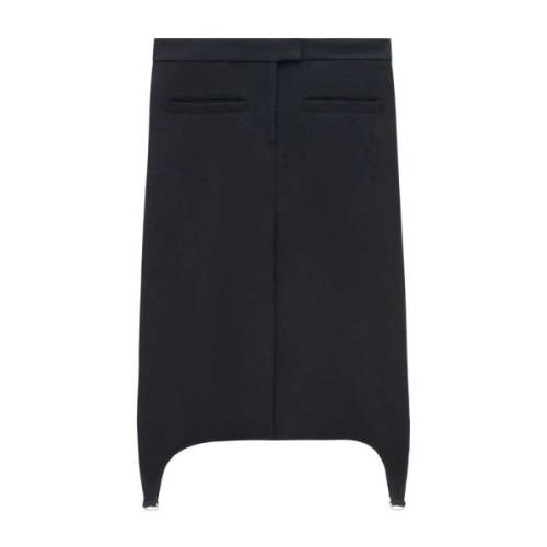 Courrèges Svart Twill Suspenders Mini Kjol Black, Dam