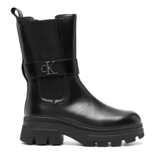 Calvin Klein Jeans Chunky Combat Chelsea Ankelboots Black, Dam