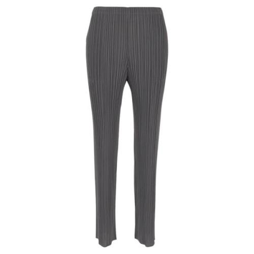 Issey Miyake Slim-fit Trousers Gray, Dam