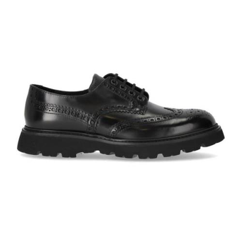 Doucal's Svart Brogue Snörsko Black, Herr