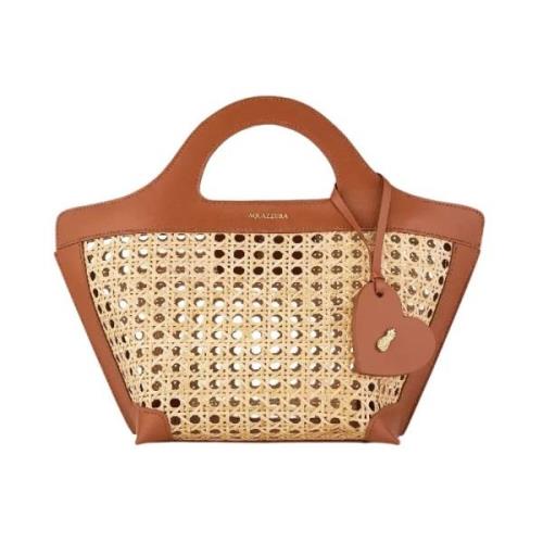 Aquazzura Riviera Tote Väska Stilfull Rattan Brown, Dam