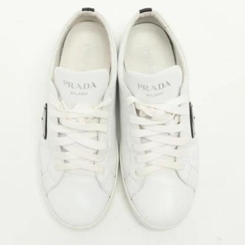 Prada Vintage Pre-owned Laeder sneakers White, Dam