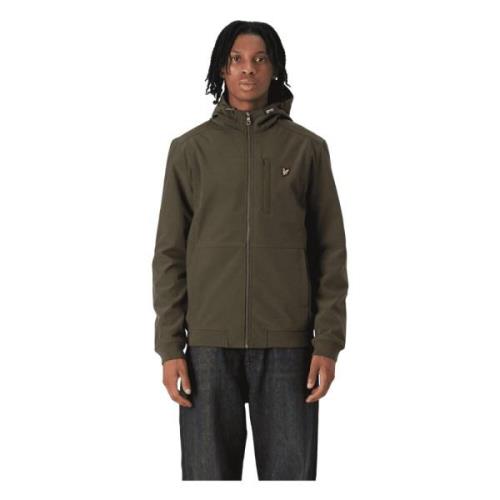 Lyle & Scott Softshelljacka med huva och ribbade muddar Green, Herr