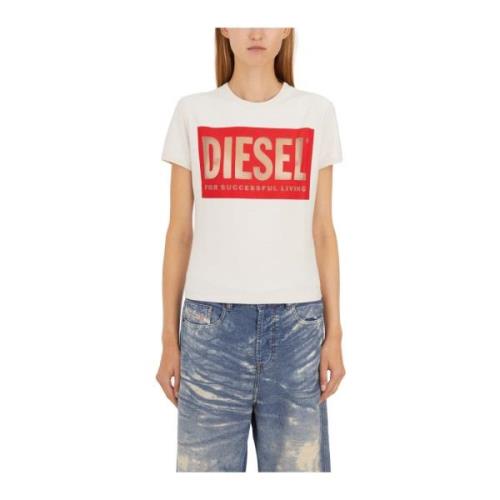 Diesel Bomull Malun T-shirt White, Dam