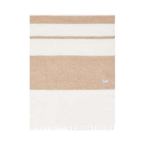 Max Mara Weekend Randig ullscarf med fjärilsdetalj Beige, Dam