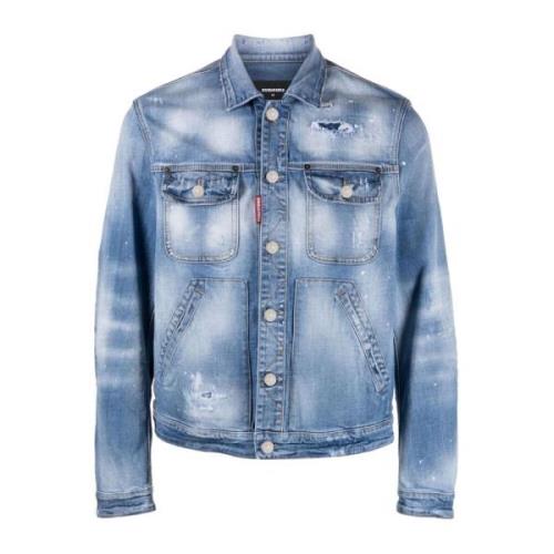 Dsquared2 Logo Denim Jacka Blue, Herr