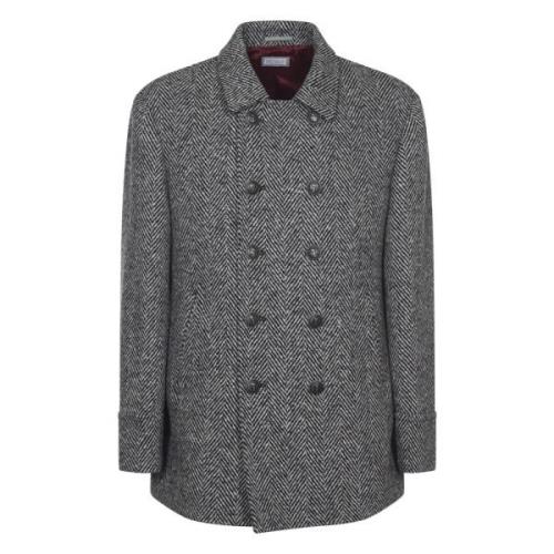 Brunello Cucinelli Elegant Långa Jackor Gray, Herr