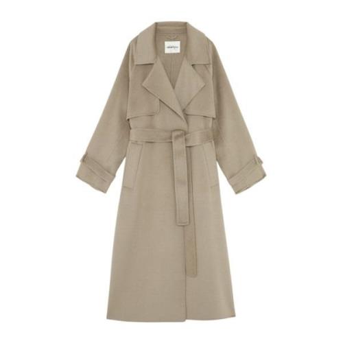 Ottod'Ame Klassisk ullblandad trenchcoat Gray, Dam