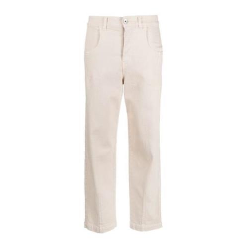 Eleventy Beige Straight Denim Jeans Beige, Dam