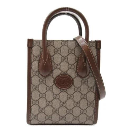 Gucci Vintage Pre-owned Laeder crossbodyvskor Beige, Dam