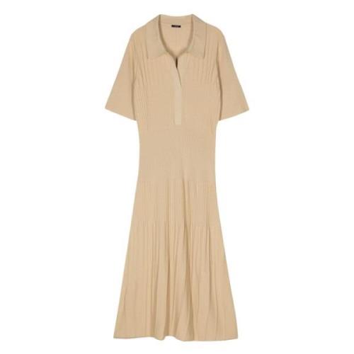 Joseph Beige Maxi Klänning i Fin Merino Beige, Dam