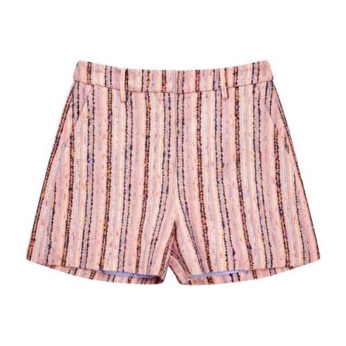 Munthe Elegant Randiga Shorts Peach Brown, Dam