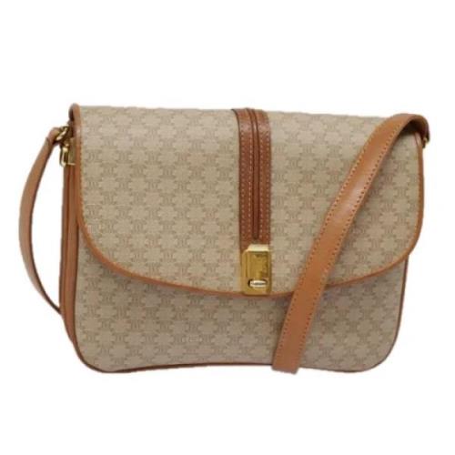 Celine Vintage Pre-owned Canvas axelremsvskor Beige, Dam